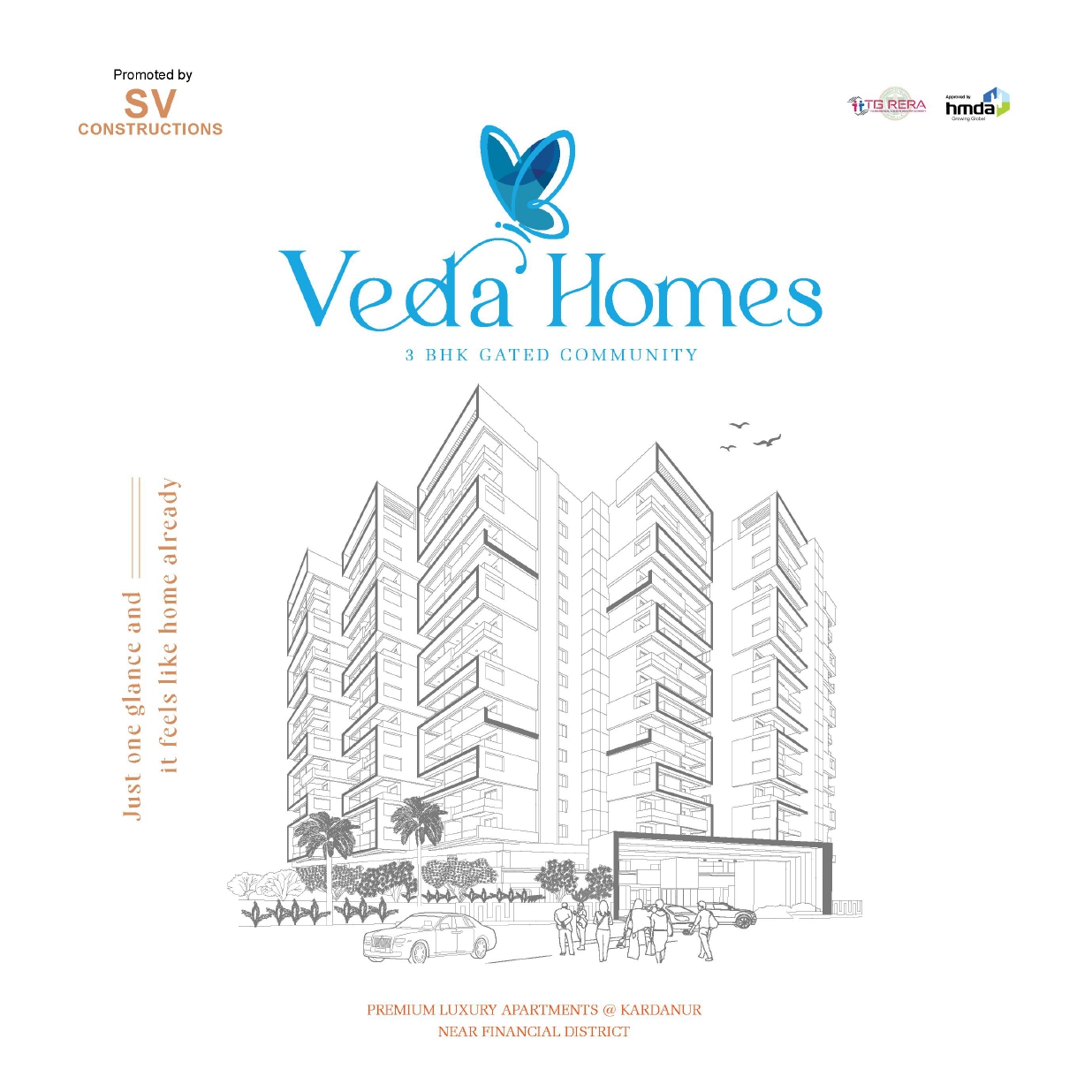 Veda Homes 3 BHK Premium Apartment in Kardanur, Hyderabad